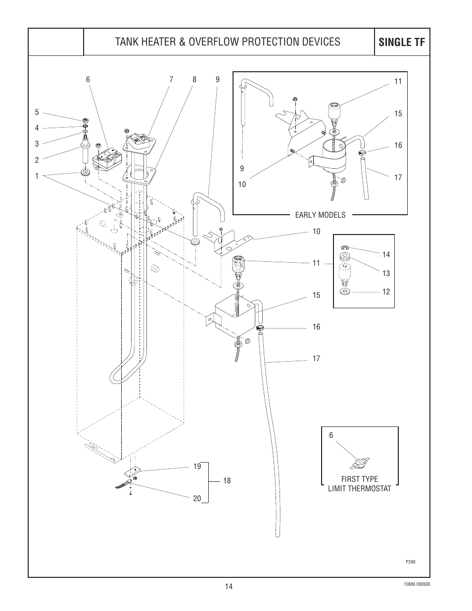 Bunn, Single tf, Tank heater & overflow protection devices | Bunn 1.5 GALLON User Manual | Page 14 / 35