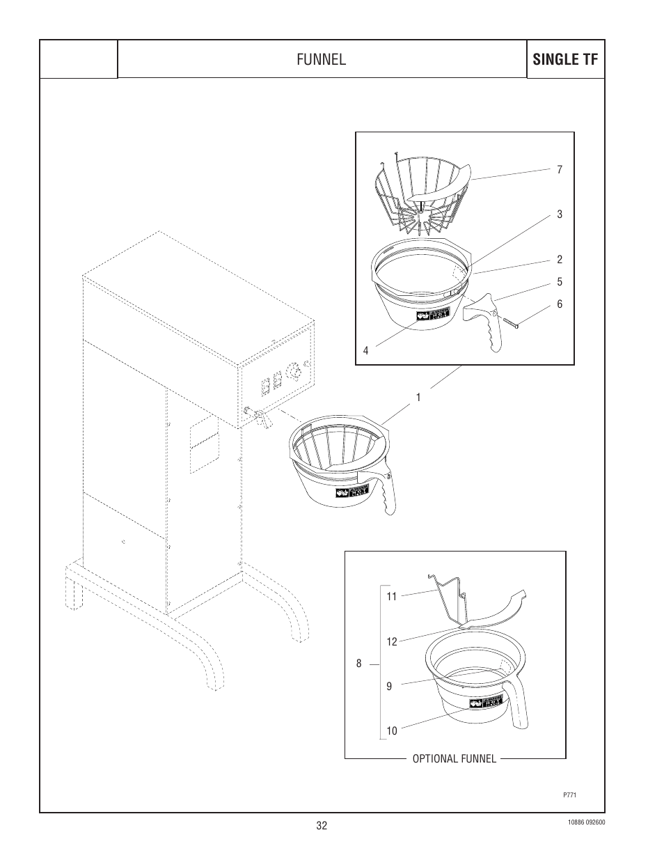 Bunn, Single tf, Funnel | Bunn 1.5 GALLON User Manual | Page 32 / 35