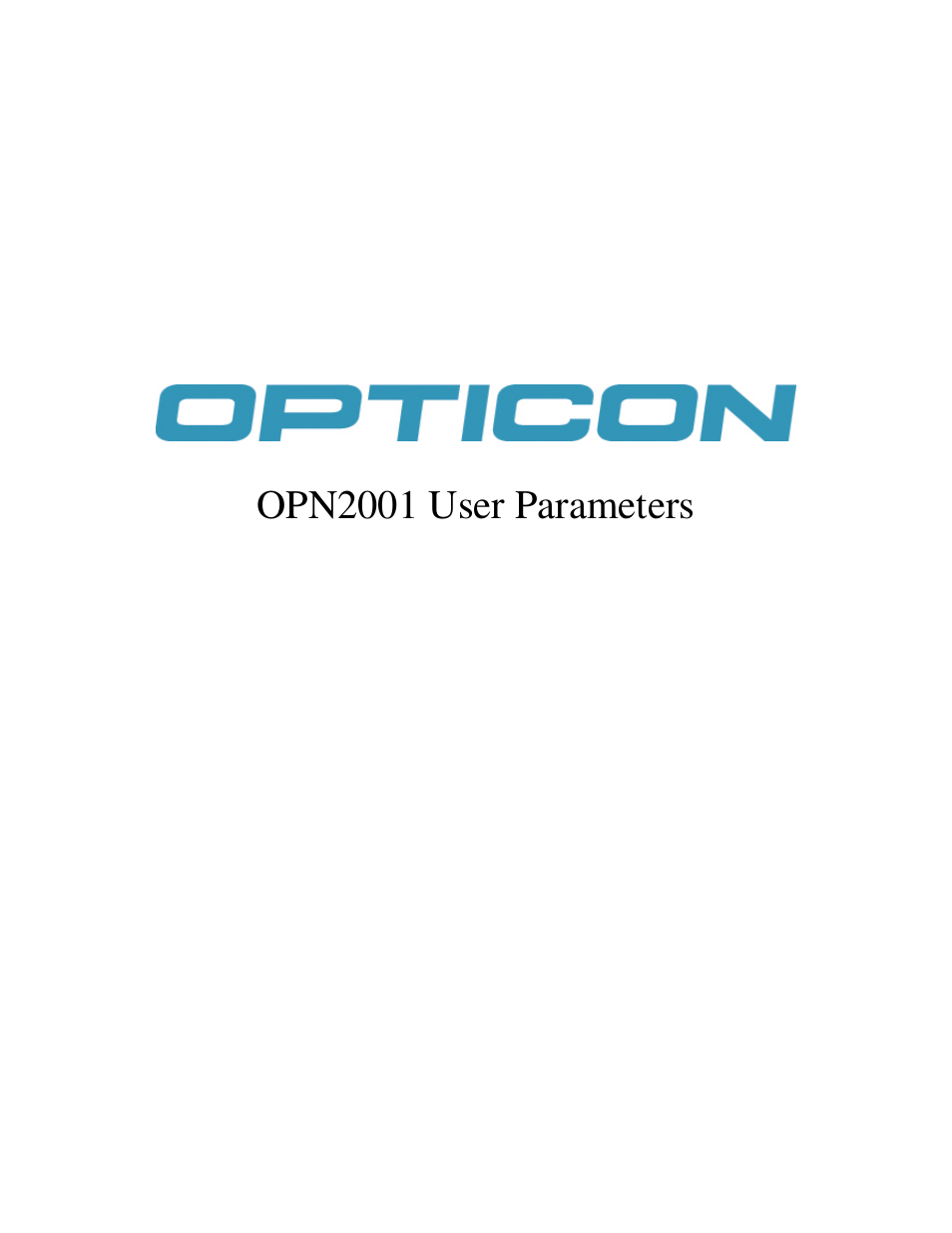 Opticon OPN 2001 Device Parameters User Manual | 3 pages