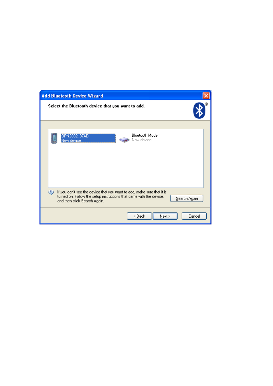 Connect as slave | Opticon OPN 2002 v35315 Bluetooth demo Quick Guide User Manual | Page 7 / 13