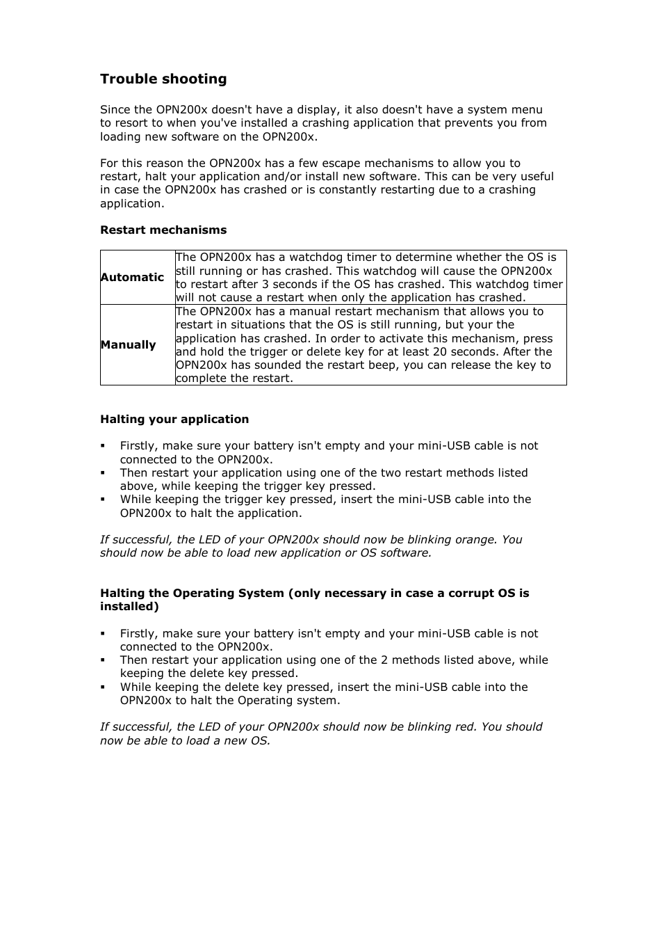Trouble shooting | Opticon OPN 2002 v35412 Batch demo Quick Guide User Manual | Page 11 / 14