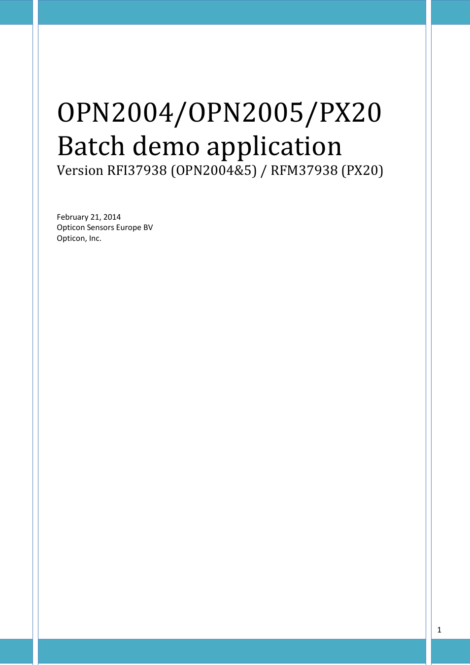 Opticon PX 20 v37938 Batch demo Quick Guide User Manual | 23 pages
