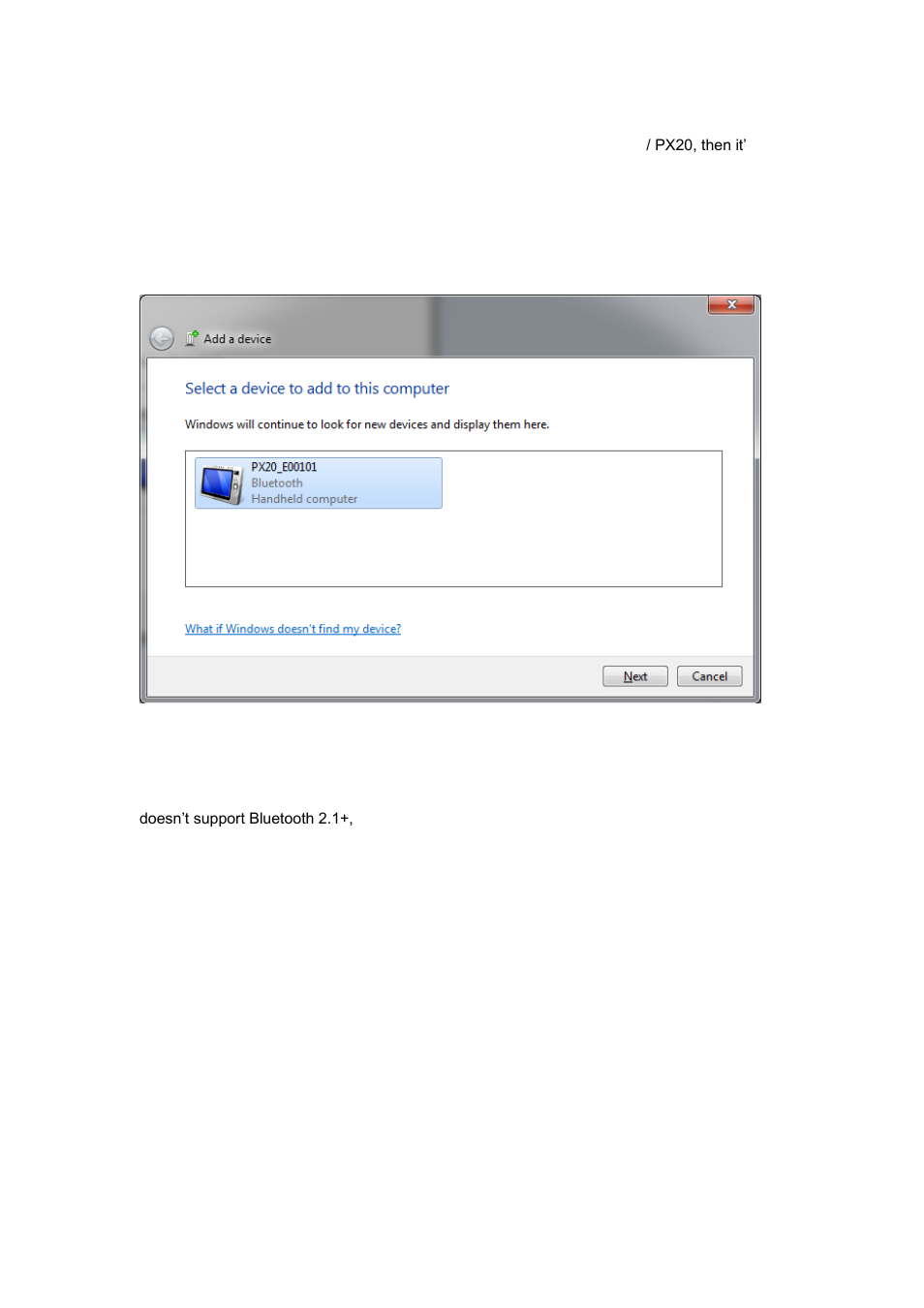 Connect as slave | Opticon PX 20 v3791A Bluetooth demo Quick Guide User Manual | Page 10 / 16