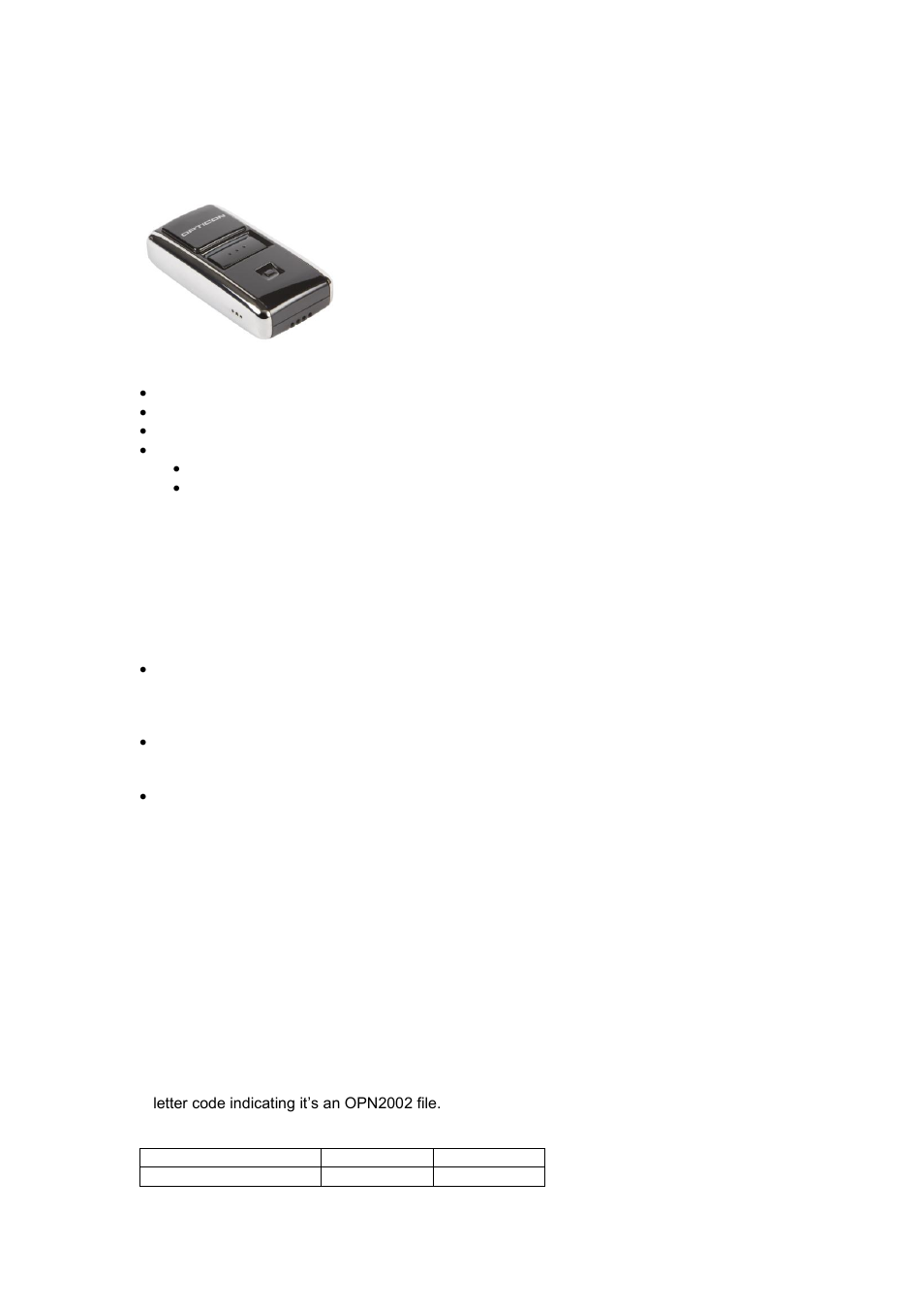 7 opn2002 compatibility, 1 2-button interface of the opn2002, 2 minimal required os version | 3 loading software on the opn2002, Opn2002 compatibility | Opticon OPR 3301 User Manual User Manual | Page 20 / 24