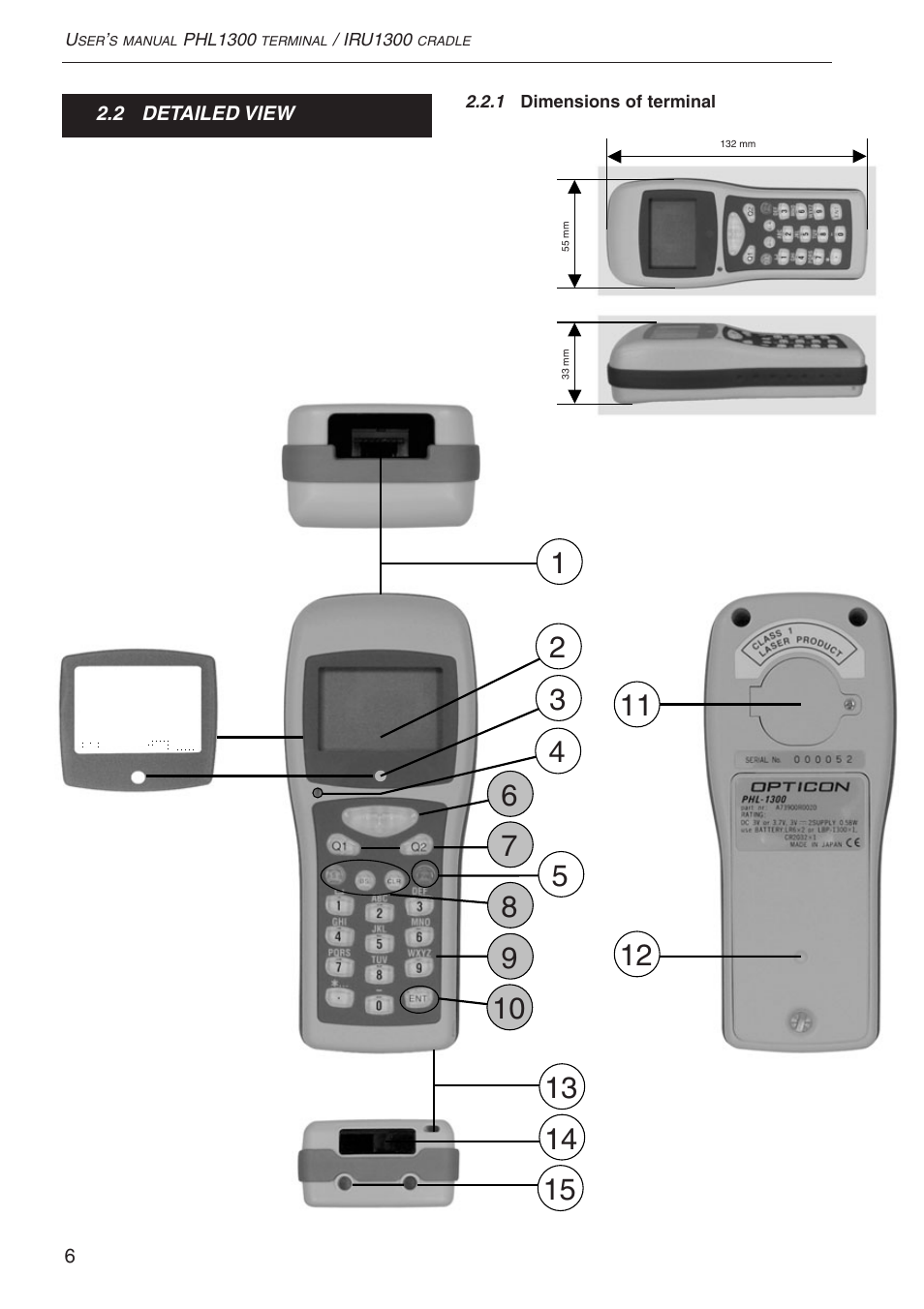 Opticon PHL 1300 User Manual | Page 6 / 24