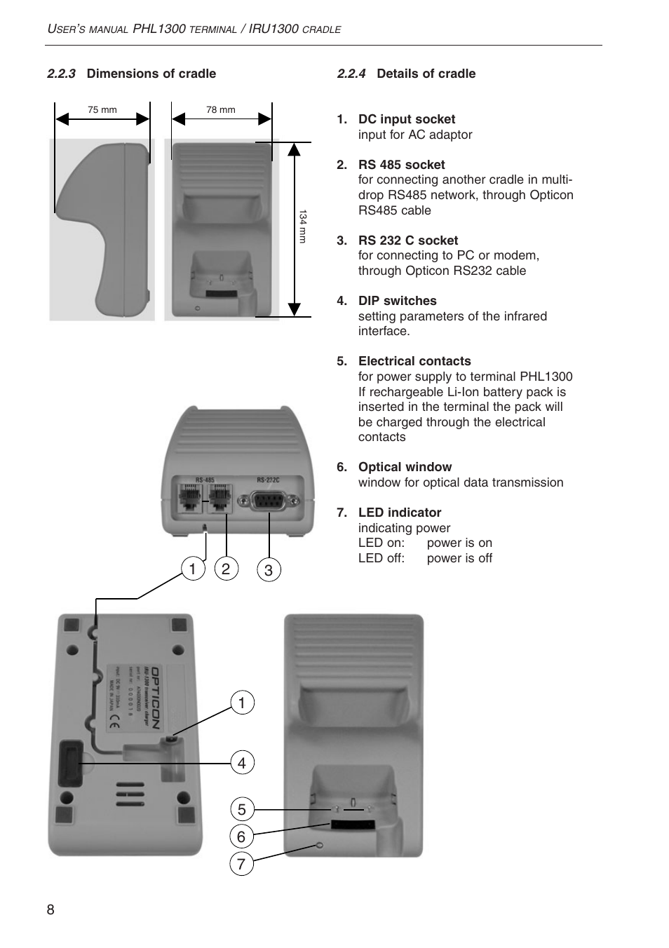 Opticon PHL 1300 User Manual | Page 8 / 24