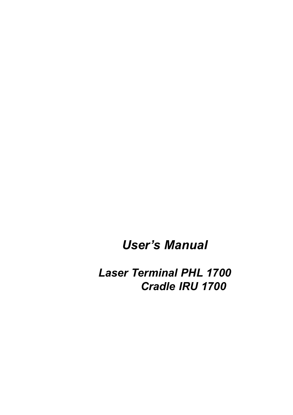 Opticon PHL 1700 User Manual | 24 pages