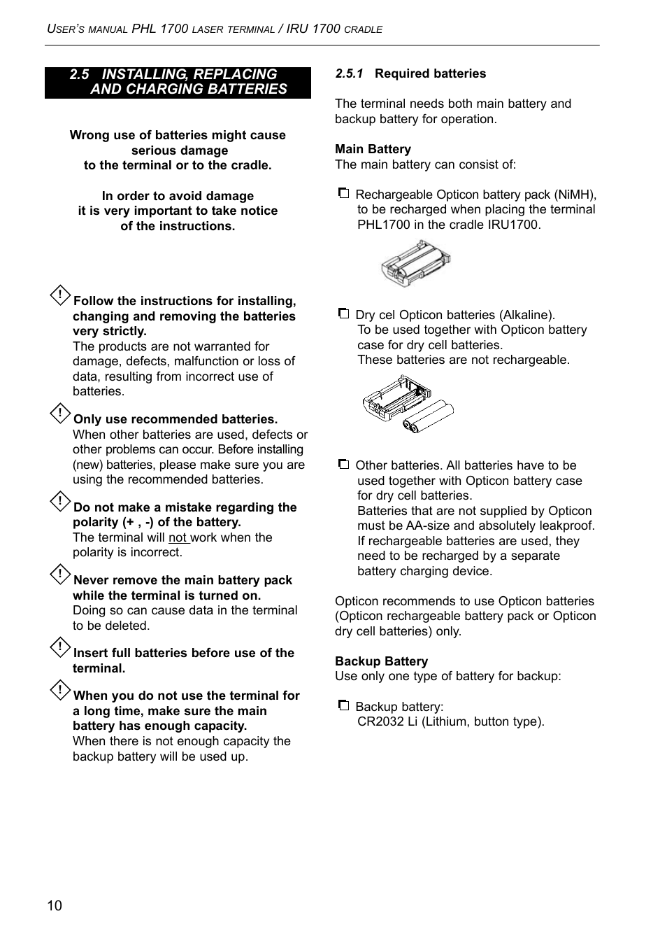 Opticon PHL 1700 User Manual | Page 10 / 24