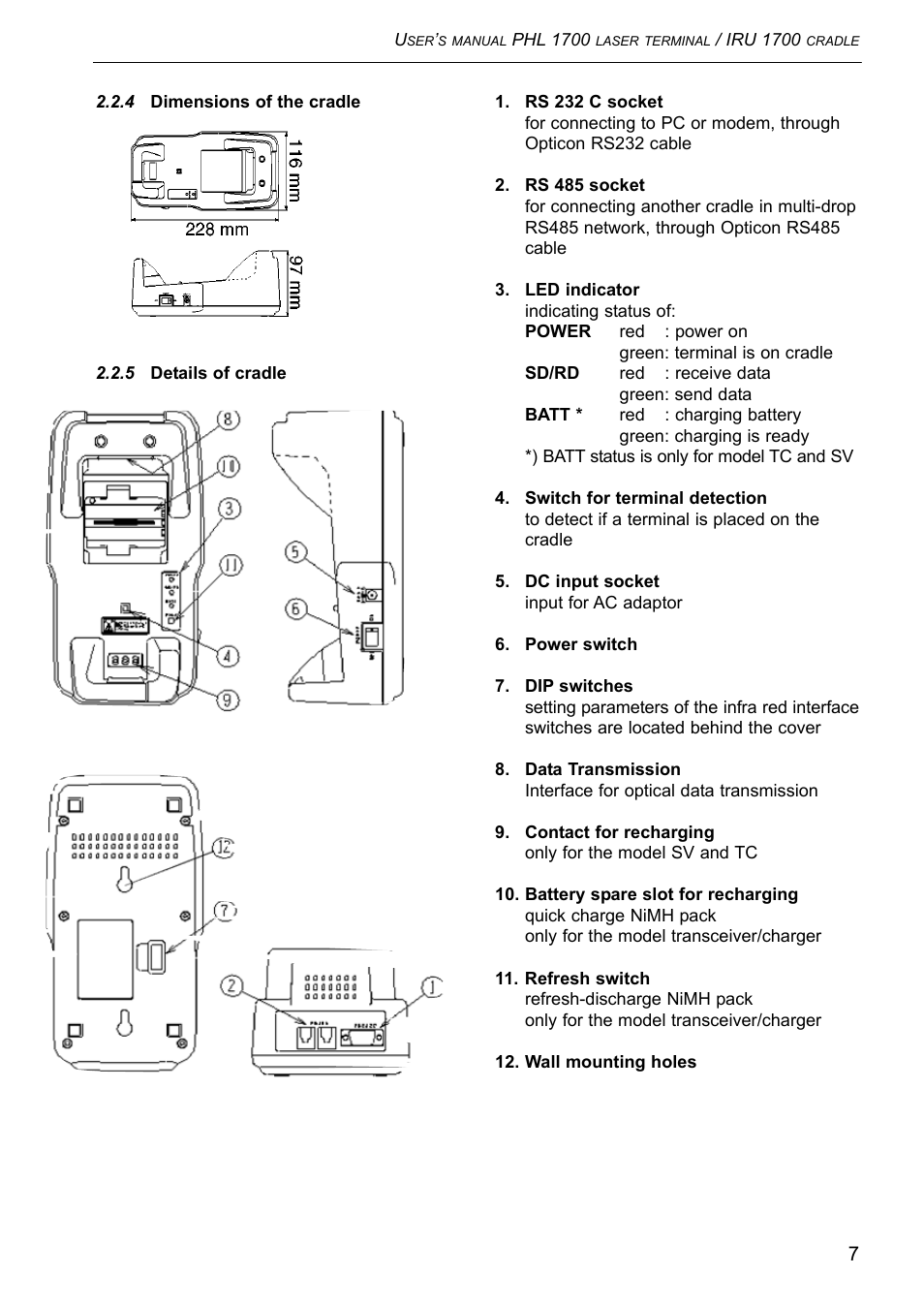 Opticon PHL 1700 User Manual | Page 7 / 24