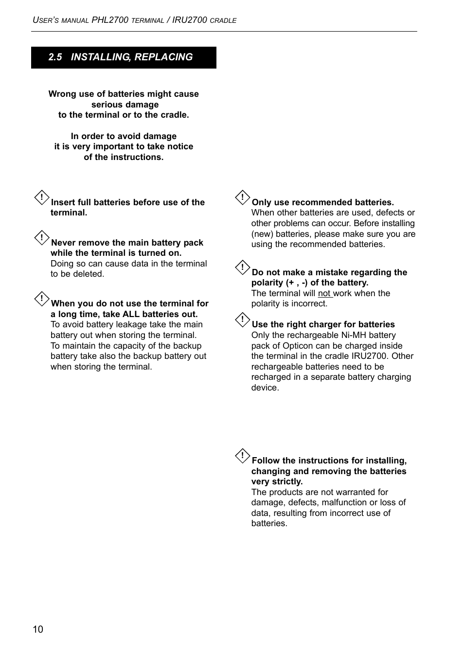 Opticon PHL 2700-RFDC User Manual | Page 10 / 24