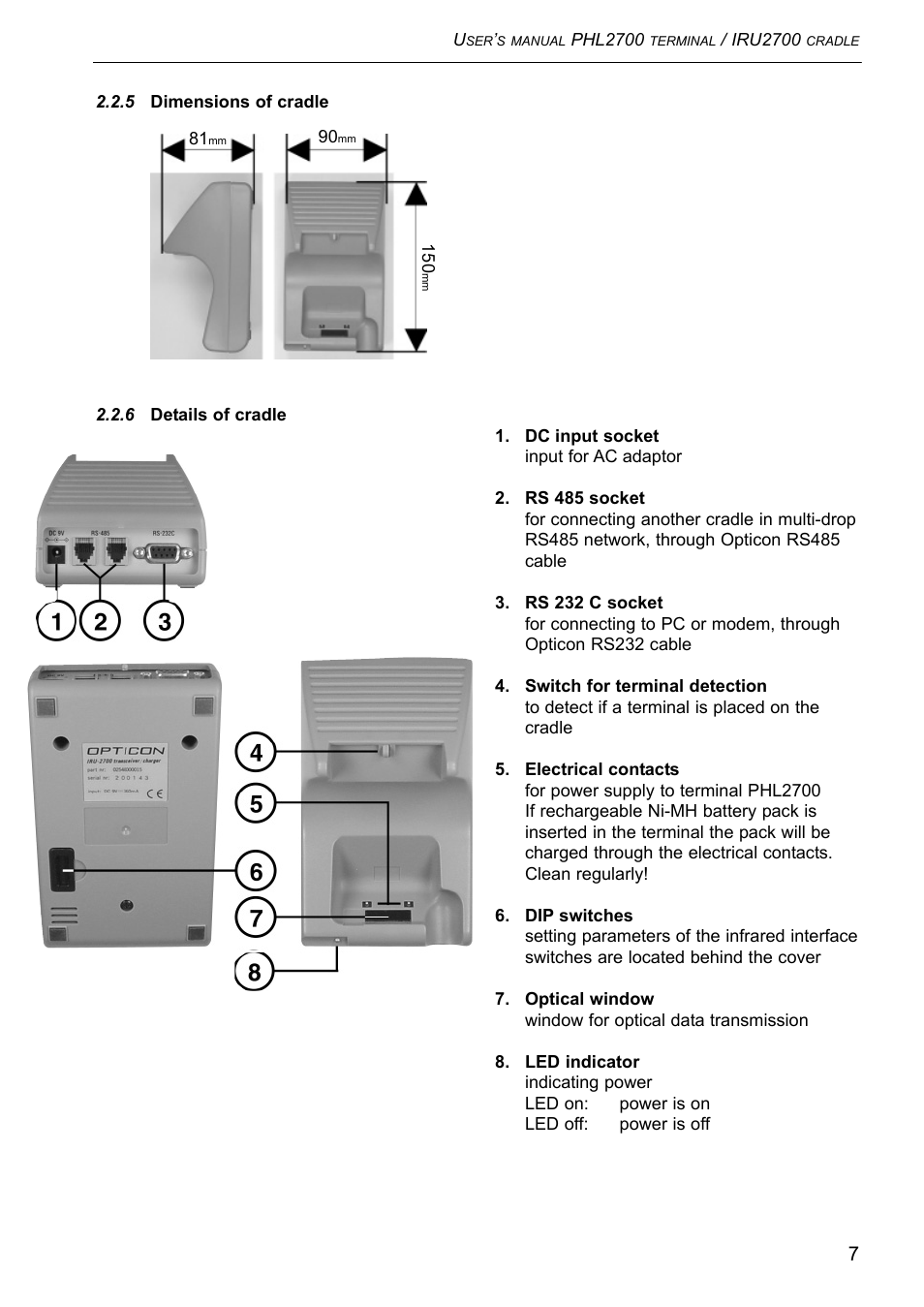 Opticon PHL 2700-RFDC User Manual | Page 7 / 24