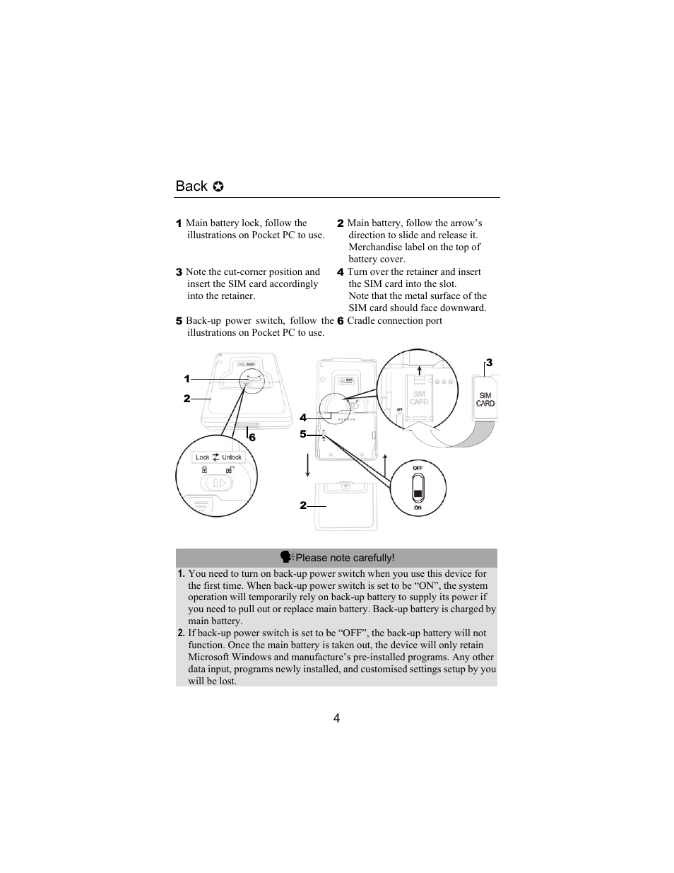 Back | Opticon PHL 5300 Quickstart Guide User Manual | Page 6 / 25