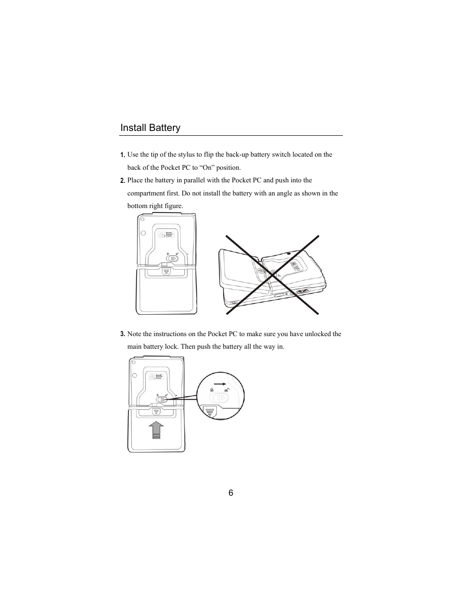 Install battery | Opticon PHL 5300 Quickstart Guide User Manual | Page 8 / 25