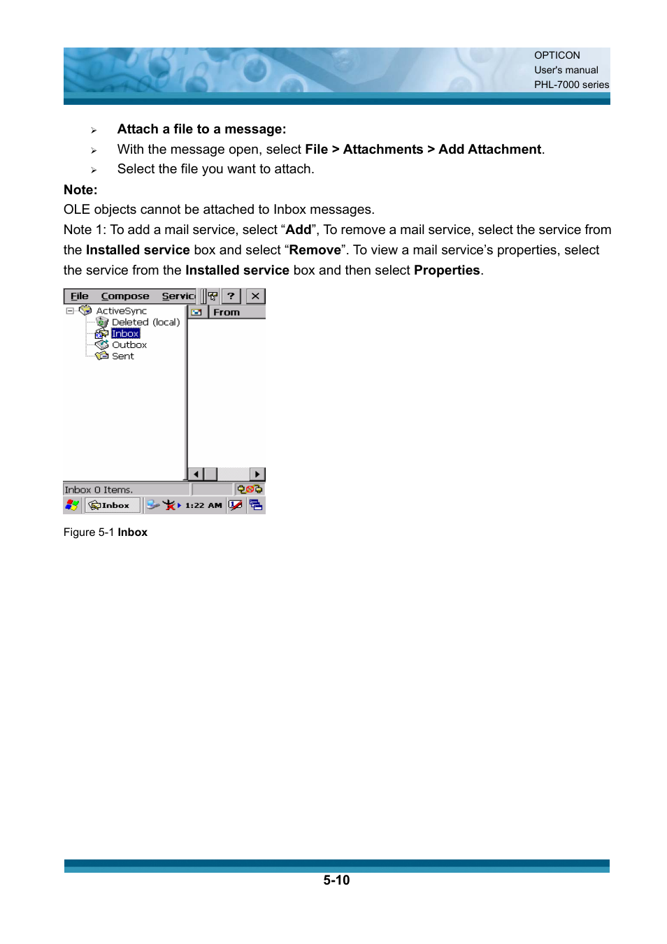 Attach a file to a message, Select the file you want to attach | Opticon PHL 7200 User Manual User Manual | Page 128 / 168