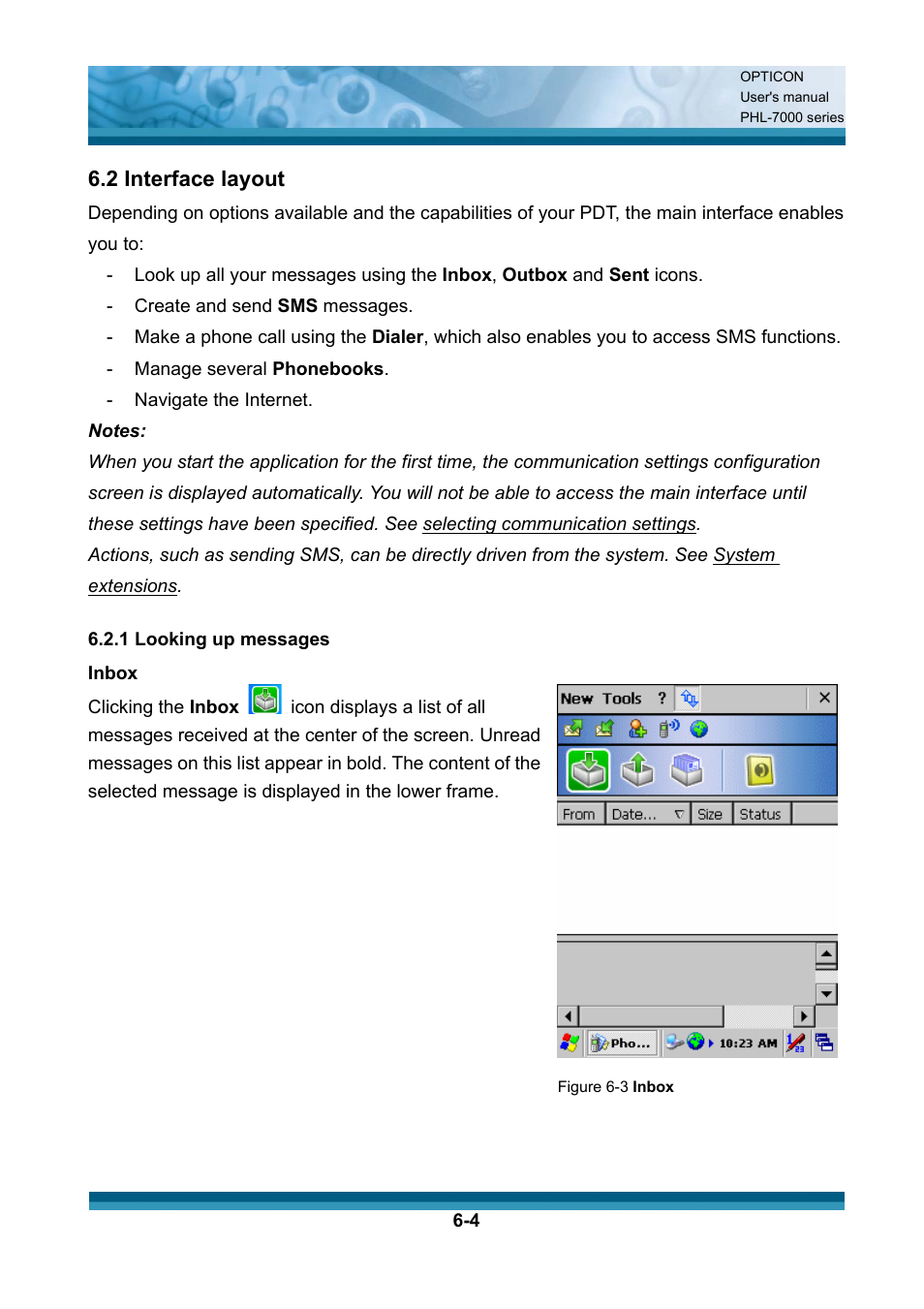 2 interface layout | Opticon PHL 7200 User Manual User Manual | Page 147 / 168