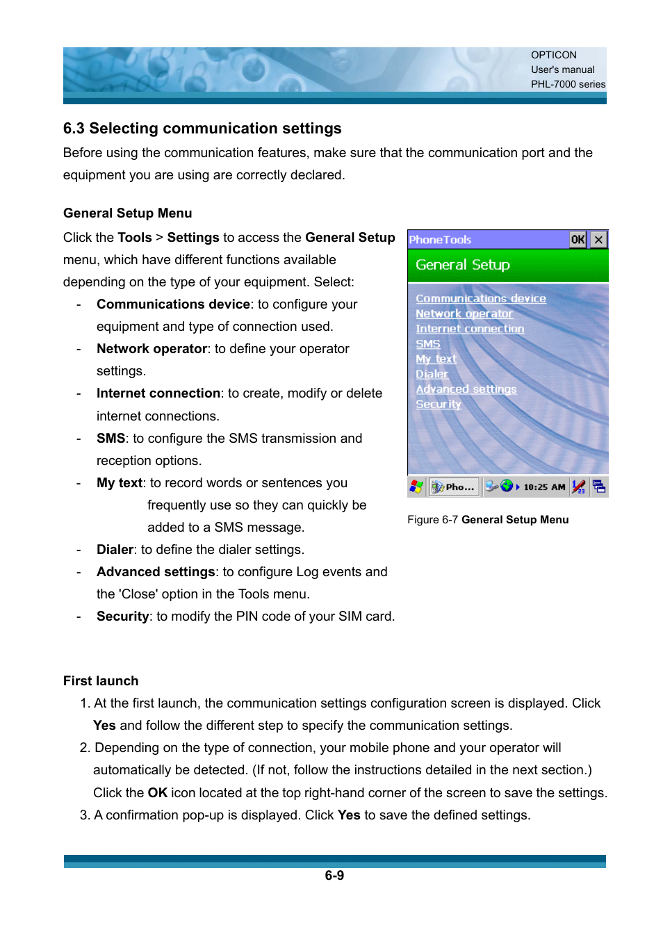 3 selecting communication settings | Opticon PHL 7200 User Manual User Manual | Page 152 / 168