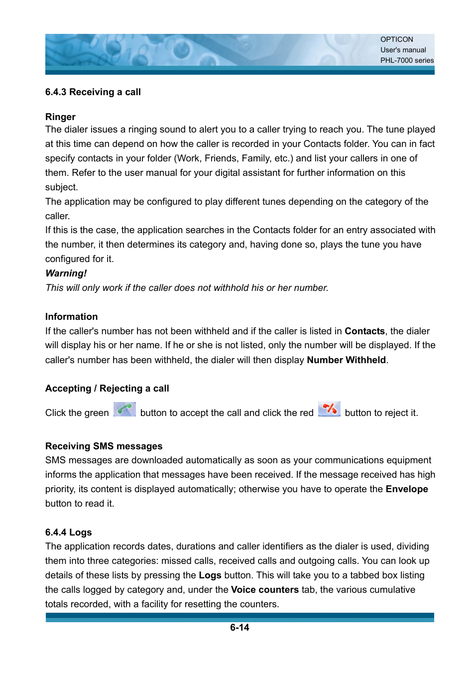 Opticon PHL 7200 User Manual User Manual | Page 157 / 168