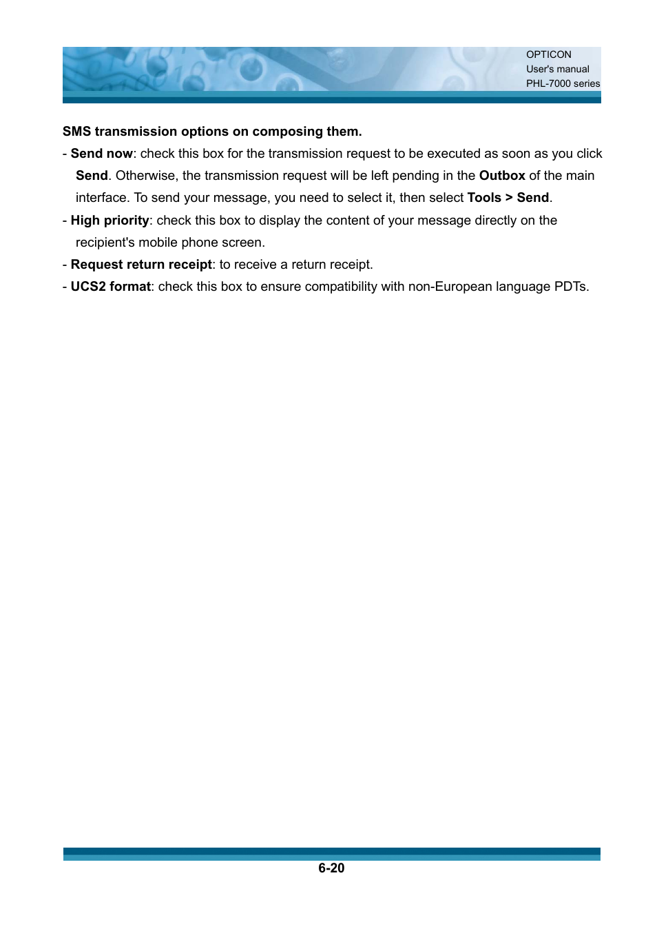 Opticon PHL 7200 User Manual User Manual | Page 163 / 168