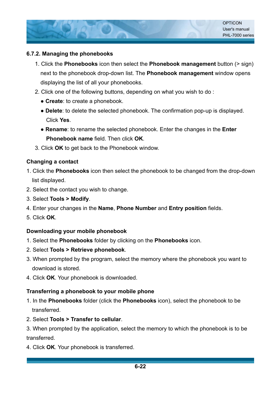 Opticon PHL 7200 User Manual User Manual | Page 165 / 168