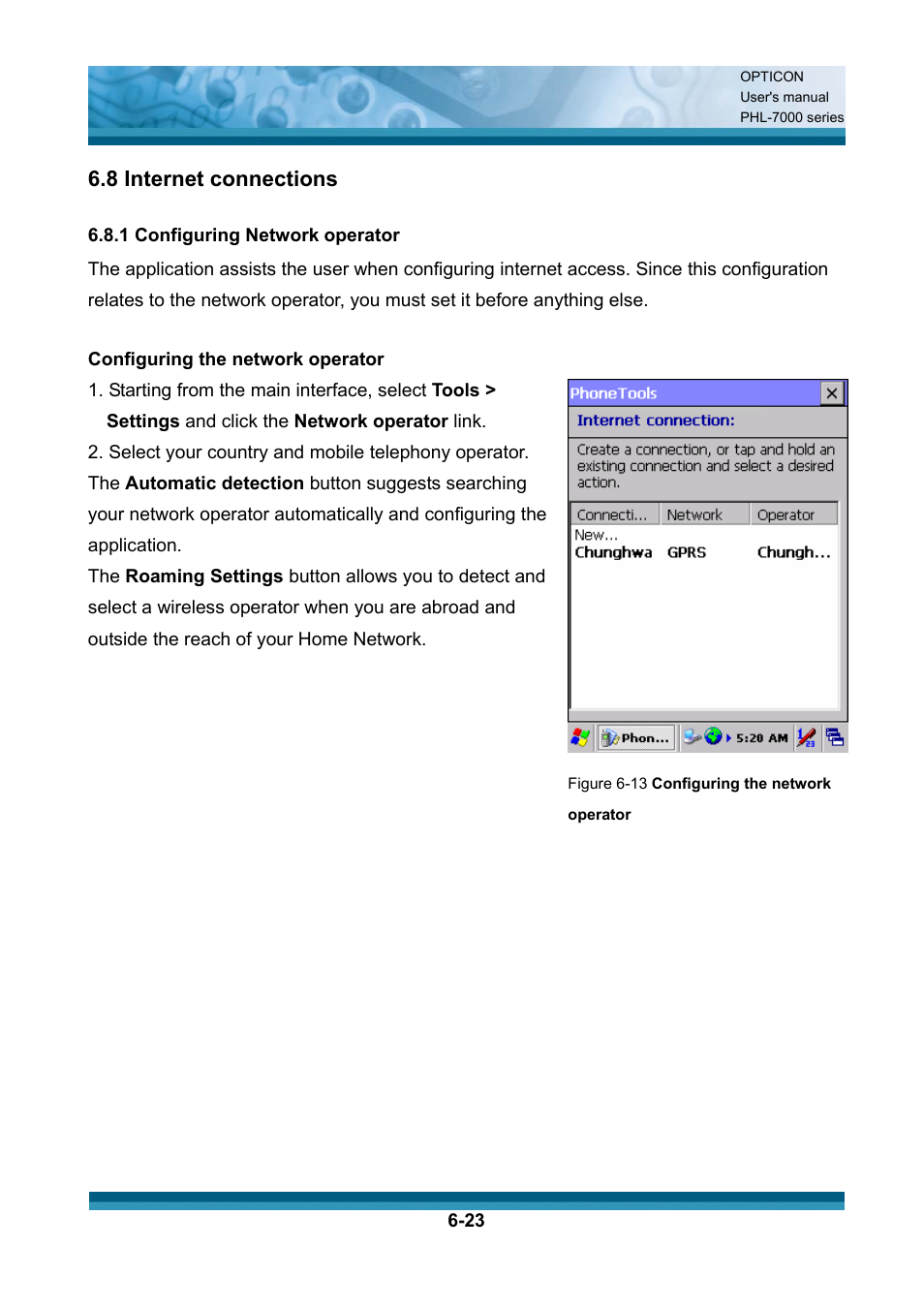 8 internet connections | Opticon PHL 7200 User Manual User Manual | Page 166 / 168