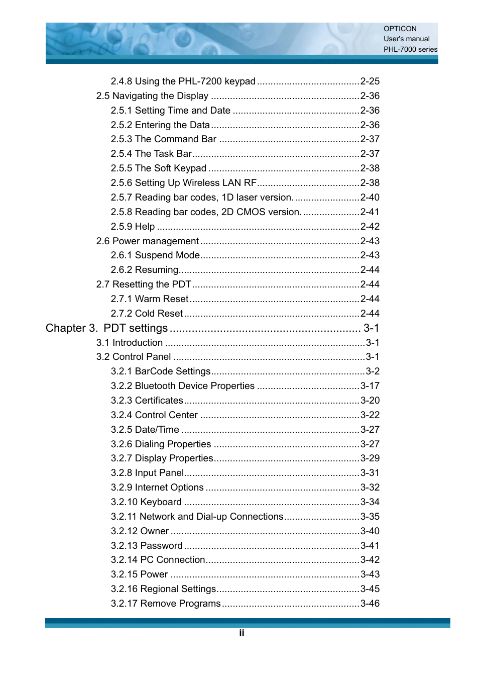 Opticon PHL 7200 User Manual User Manual | Page 4 / 168