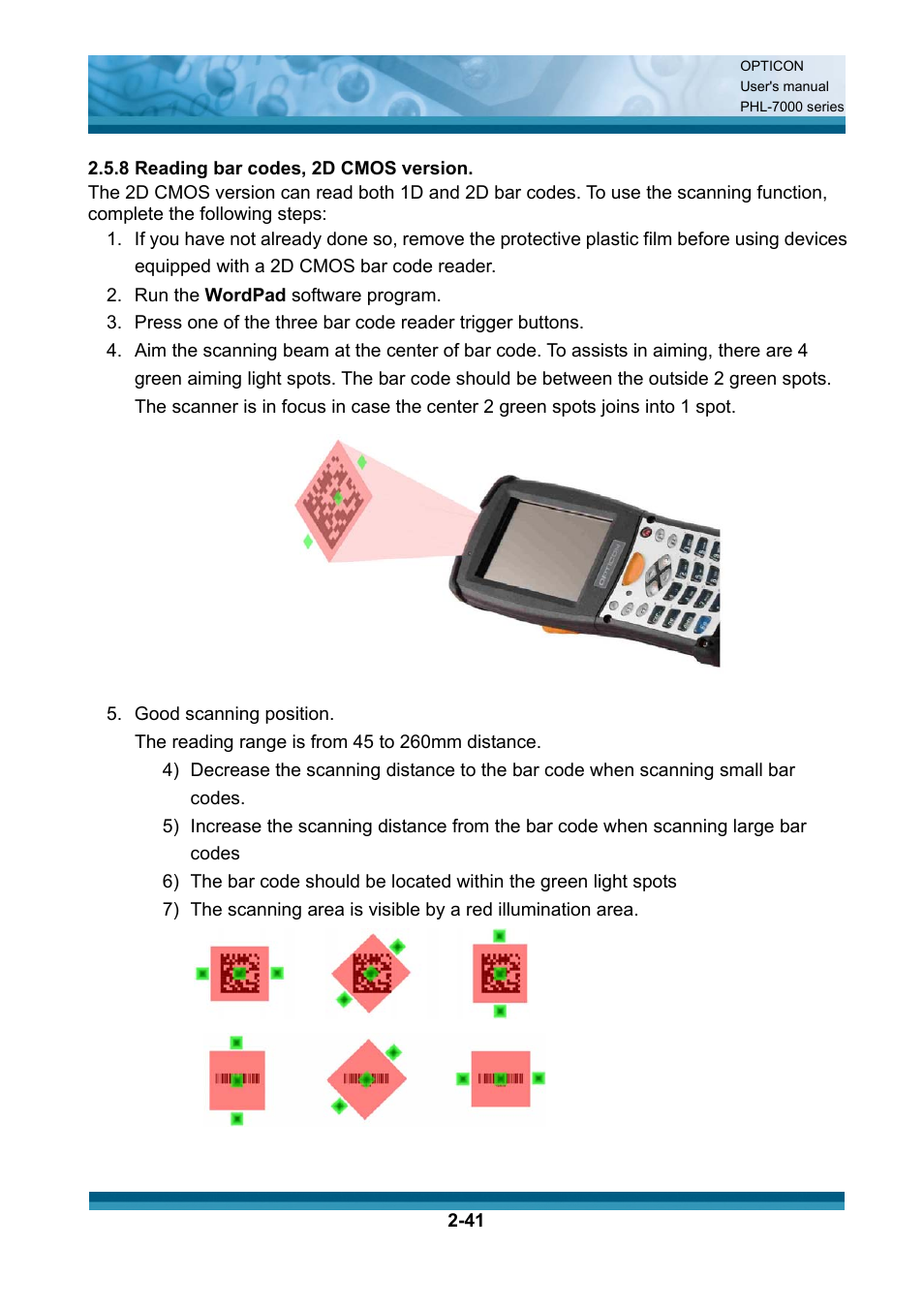 Opticon PHL 7200 User Manual User Manual | Page 60 / 168