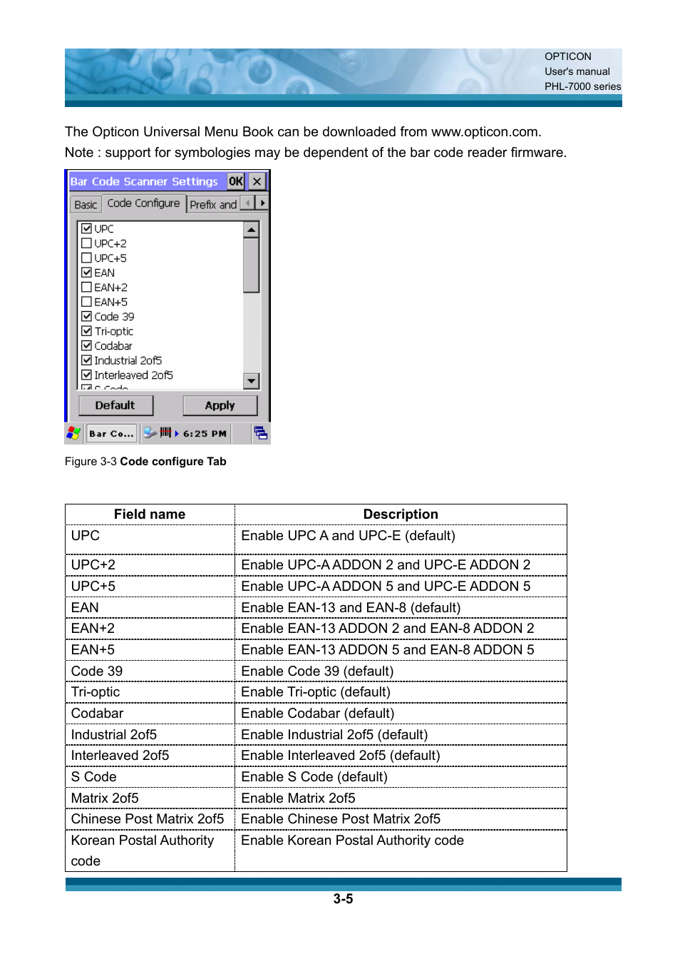 Opticon PHL 7200 User Manual User Manual | Page 68 / 168