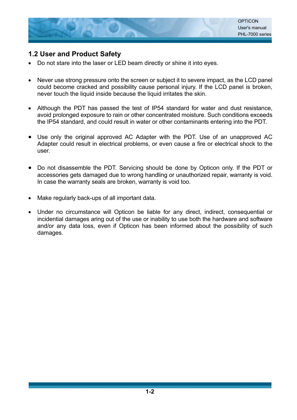 Opticon PHL 7200 User Manual User Manual | Page 8 / 168