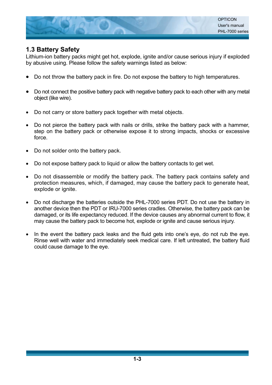 Opticon PHL 7200 User Manual User Manual | Page 9 / 168