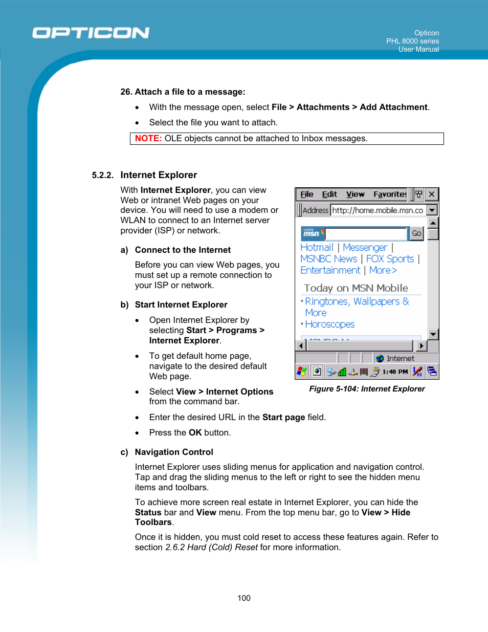 Opticon PHL 8000 User Manual | Page 100 / 113