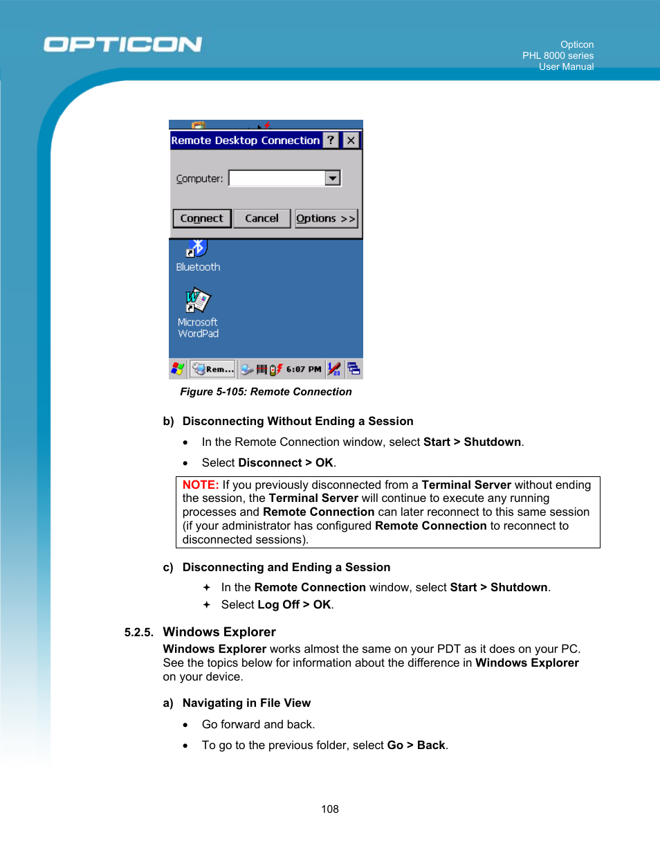 Opticon PHL 8000 User Manual | Page 108 / 113