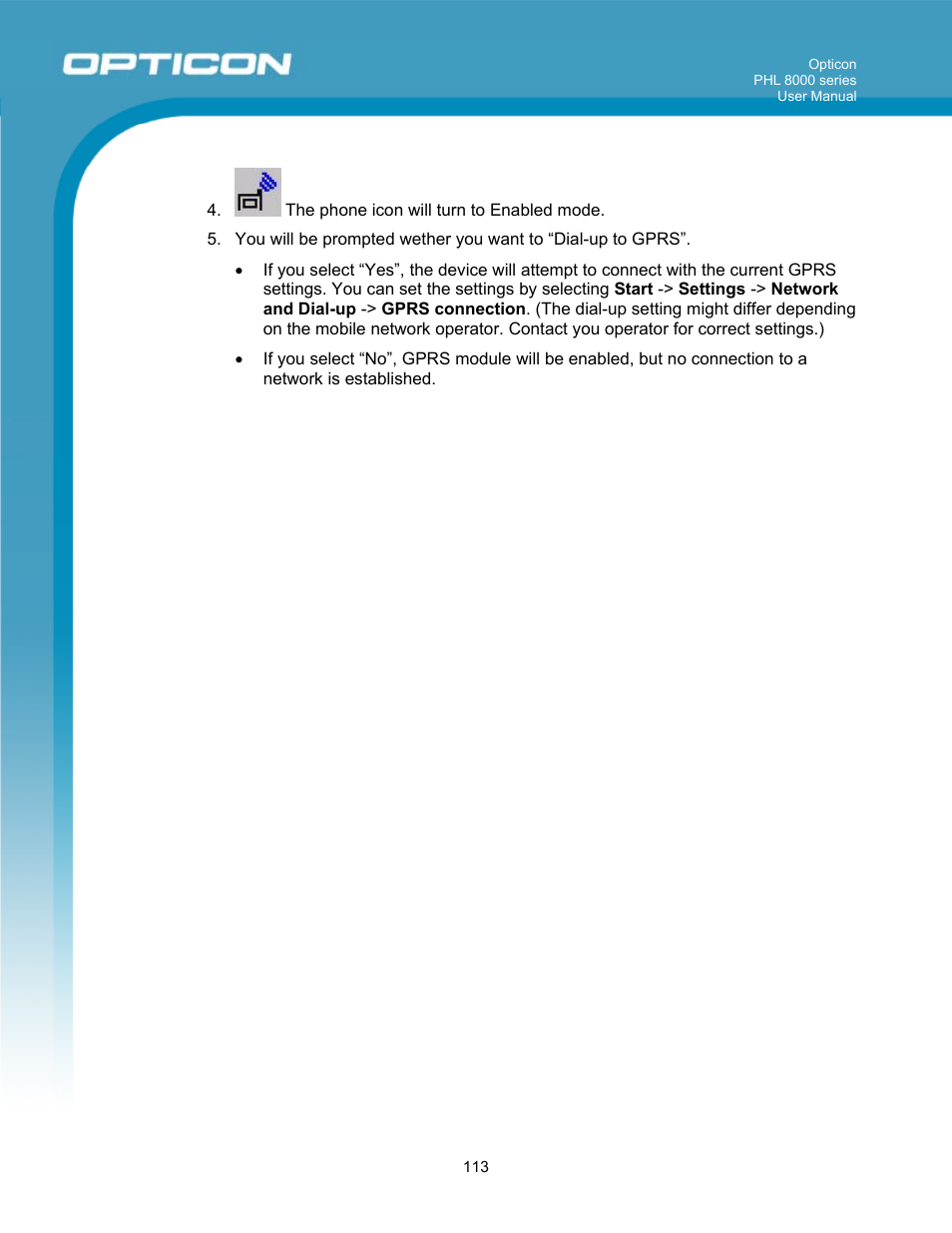 Opticon PHL 8000 User Manual | Page 113 / 113