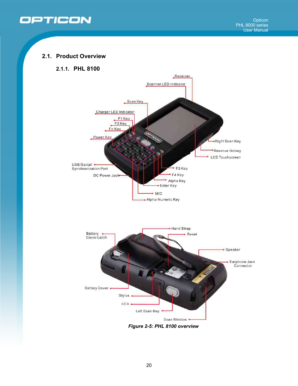 Opticon PHL 8000 User Manual | Page 20 / 113