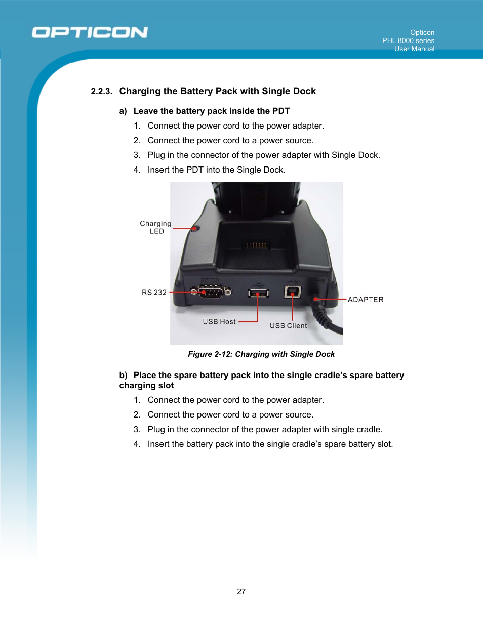 Opticon PHL 8000 User Manual | Page 27 / 113