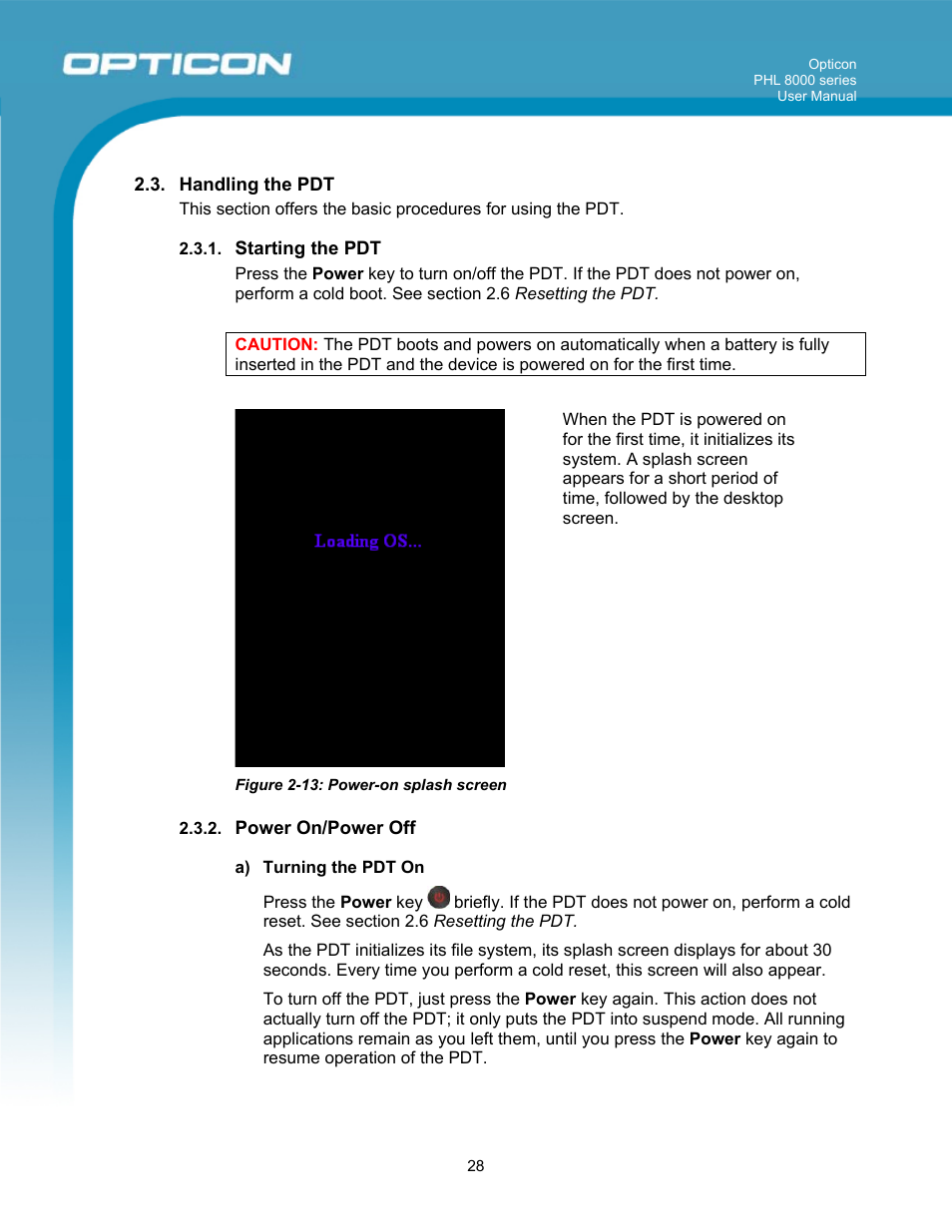 Opticon PHL 8000 User Manual | Page 28 / 113
