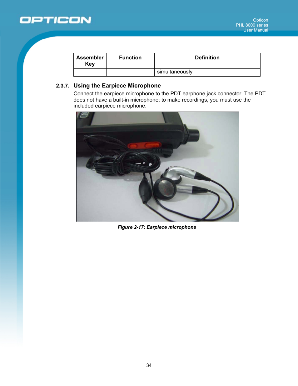 Opticon PHL 8000 User Manual | Page 34 / 113
