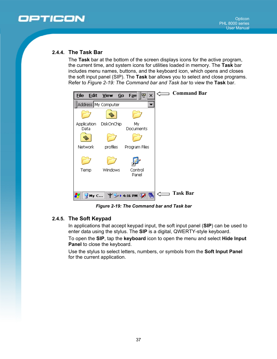 Opticon PHL 8000 User Manual | Page 37 / 113