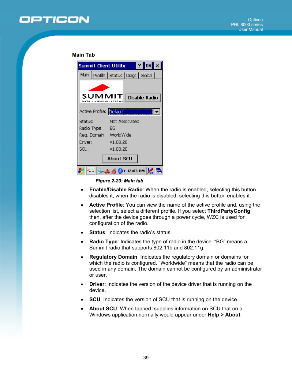 Opticon PHL 8000 User Manual | Page 39 / 113