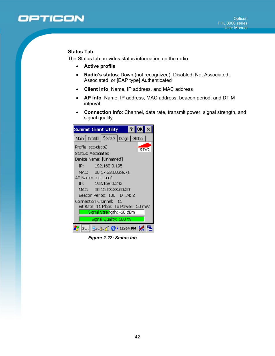 Opticon PHL 8000 User Manual | Page 42 / 113