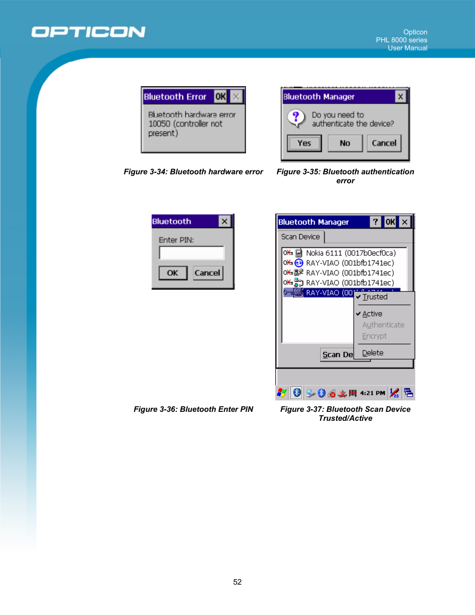 Opticon PHL 8000 User Manual | Page 52 / 113