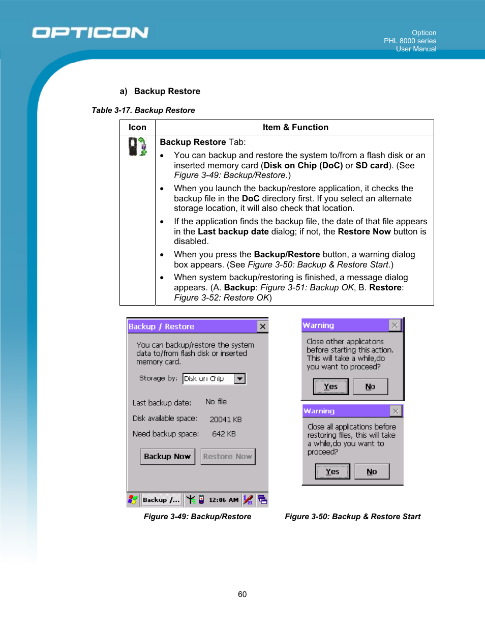 Opticon PHL 8000 User Manual | Page 60 / 113