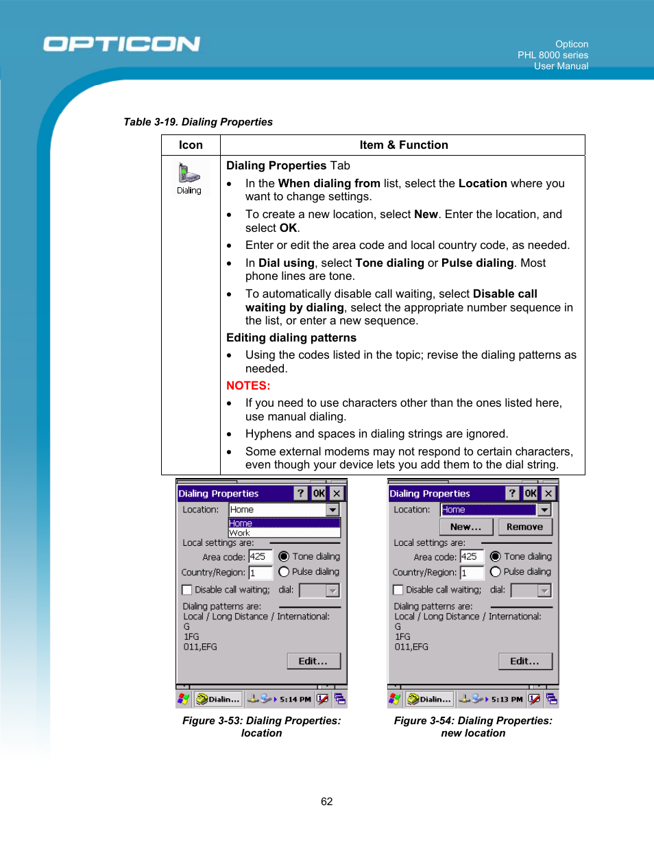 Opticon PHL 8000 User Manual | Page 62 / 113