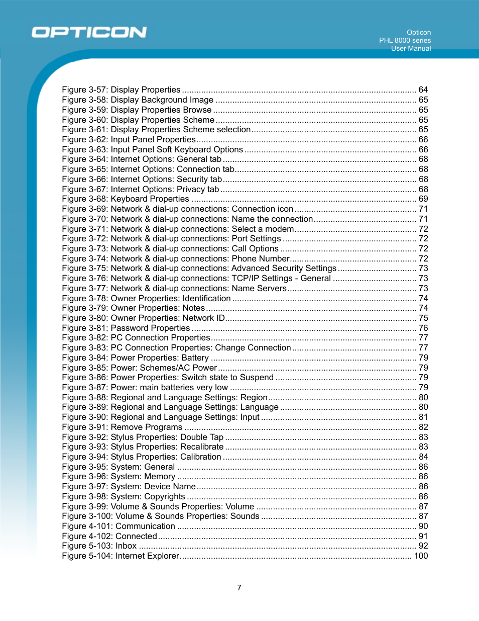 Opticon PHL 8000 User Manual | Page 7 / 113