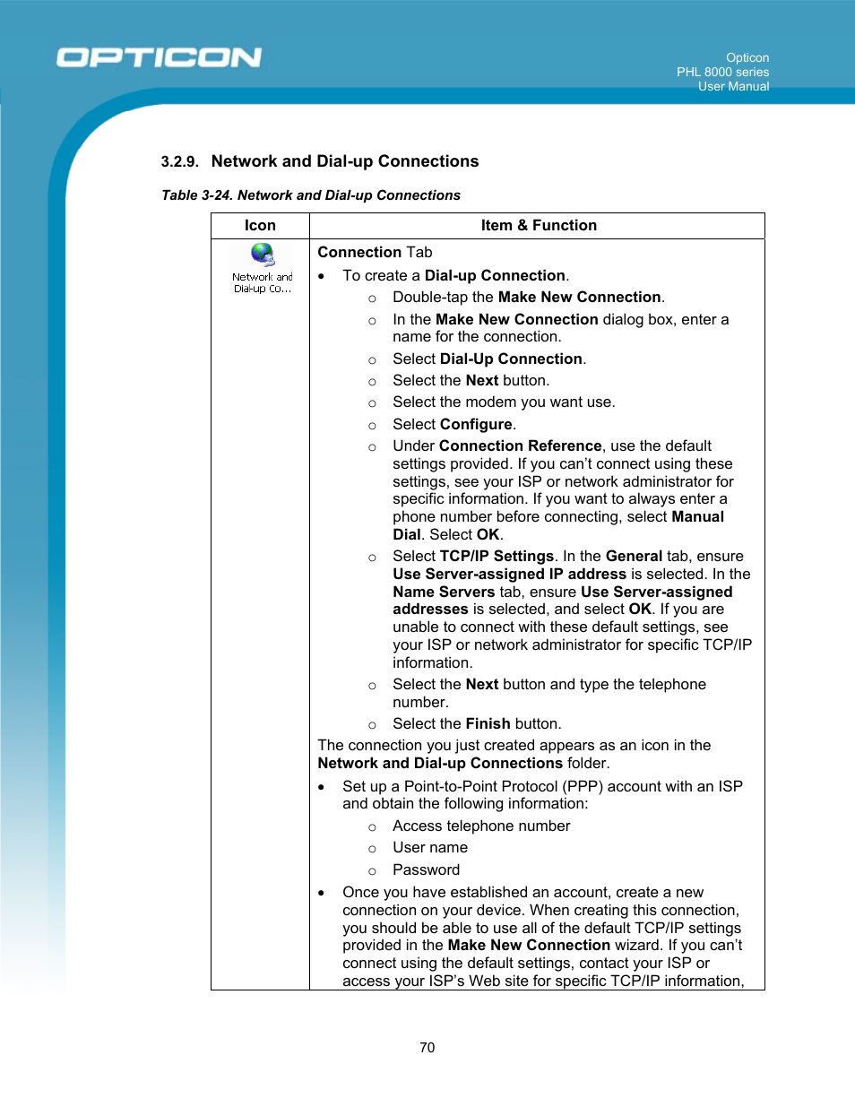 Opticon PHL 8000 User Manual | Page 70 / 113
