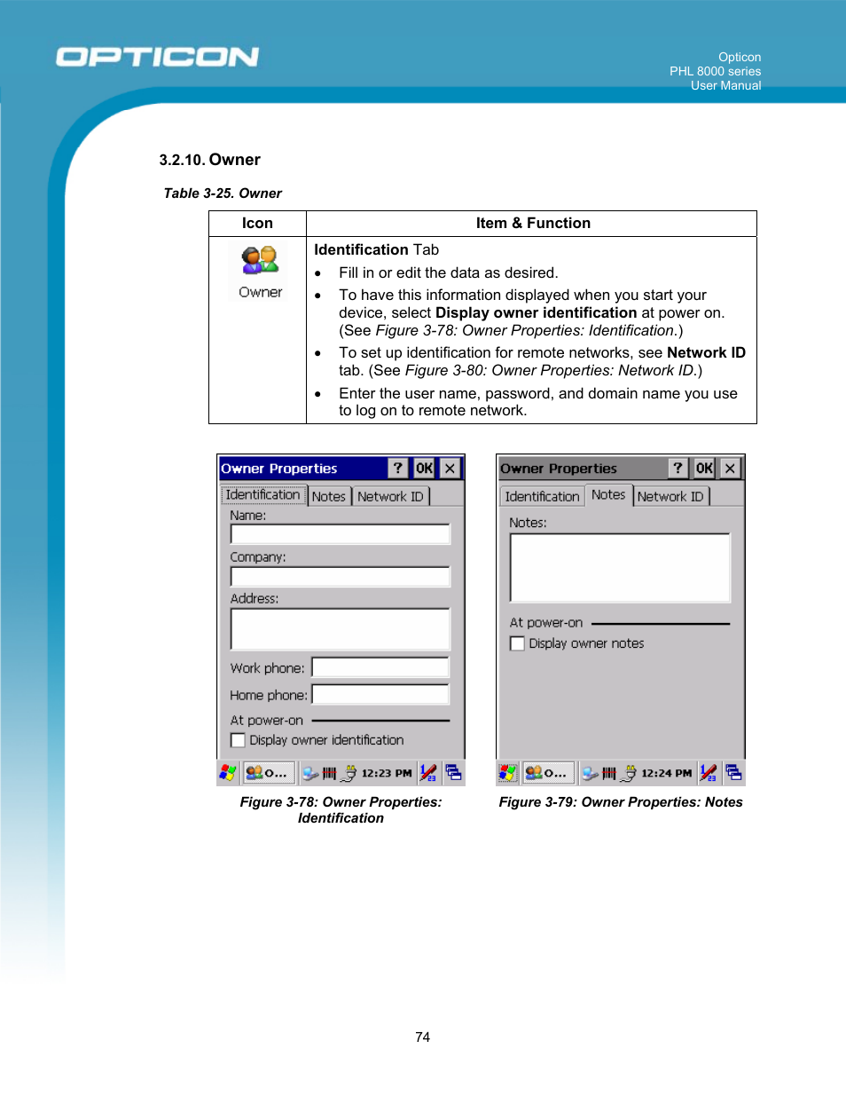 Opticon PHL 8000 User Manual | Page 74 / 113