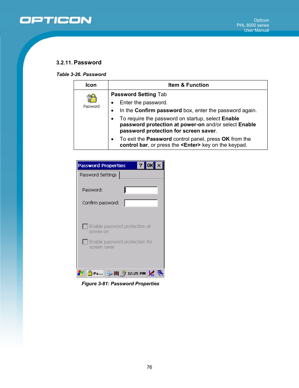 Opticon PHL 8000 User Manual | Page 76 / 113