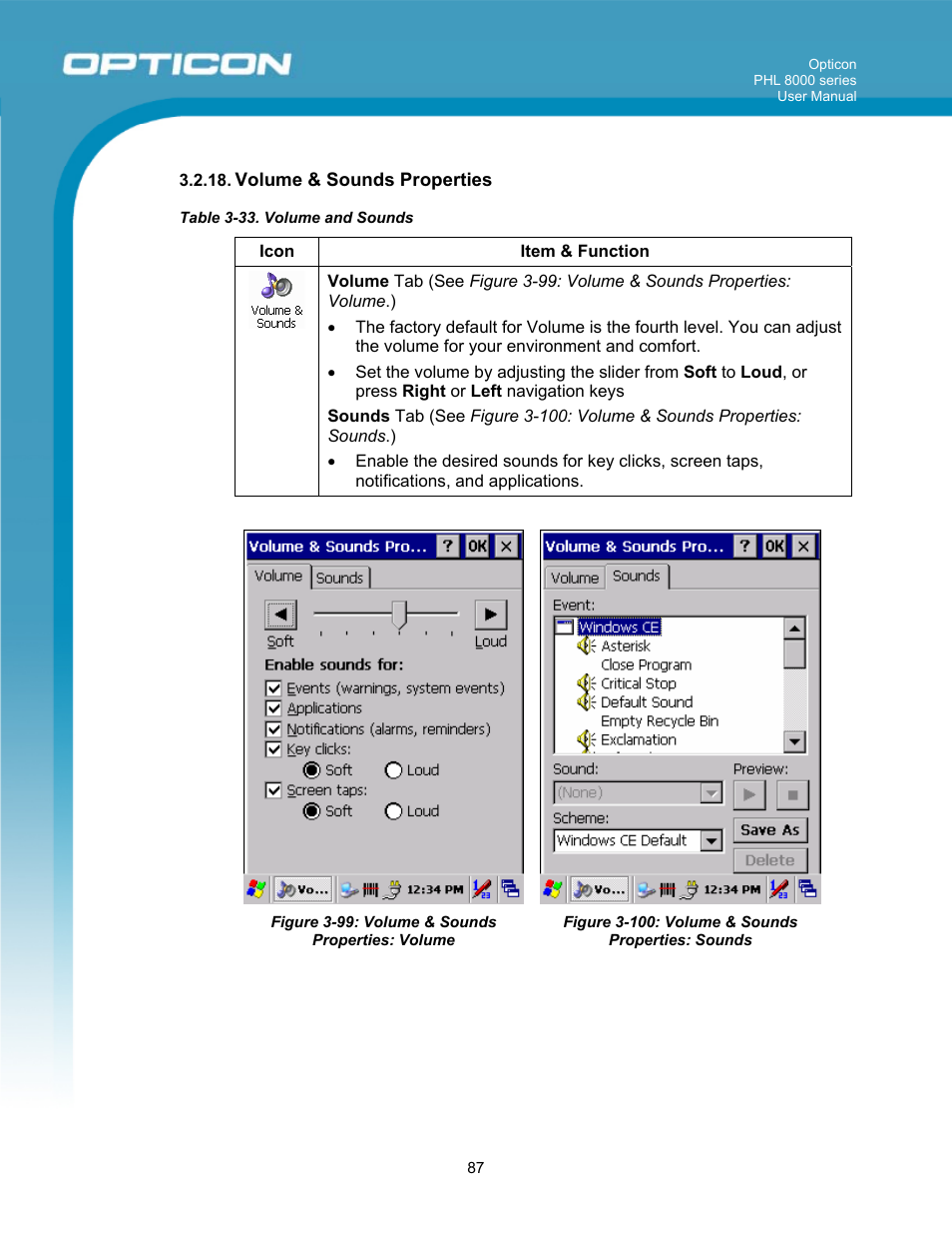 Opticon PHL 8000 User Manual | Page 87 / 113
