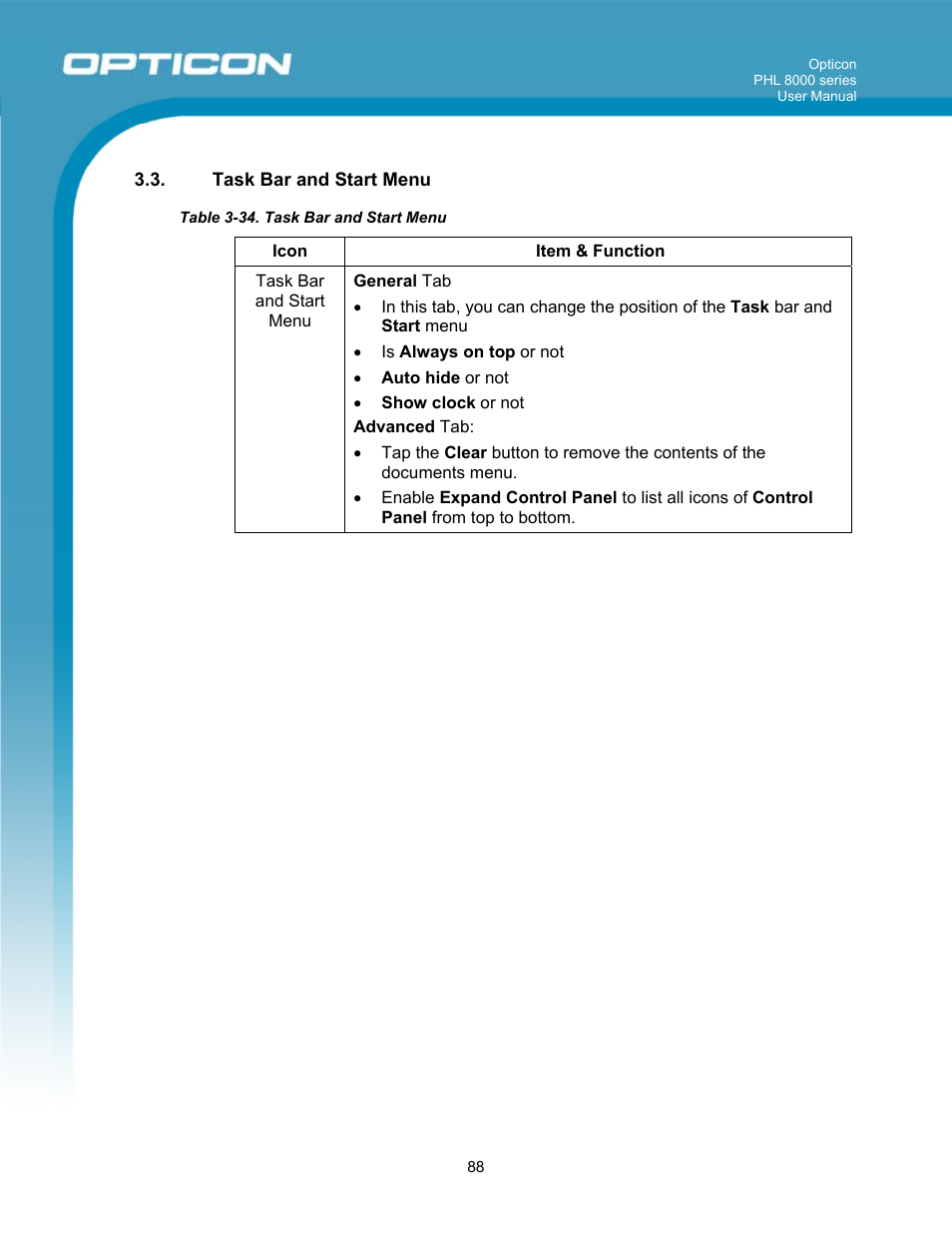 Opticon PHL 8000 User Manual | Page 88 / 113
