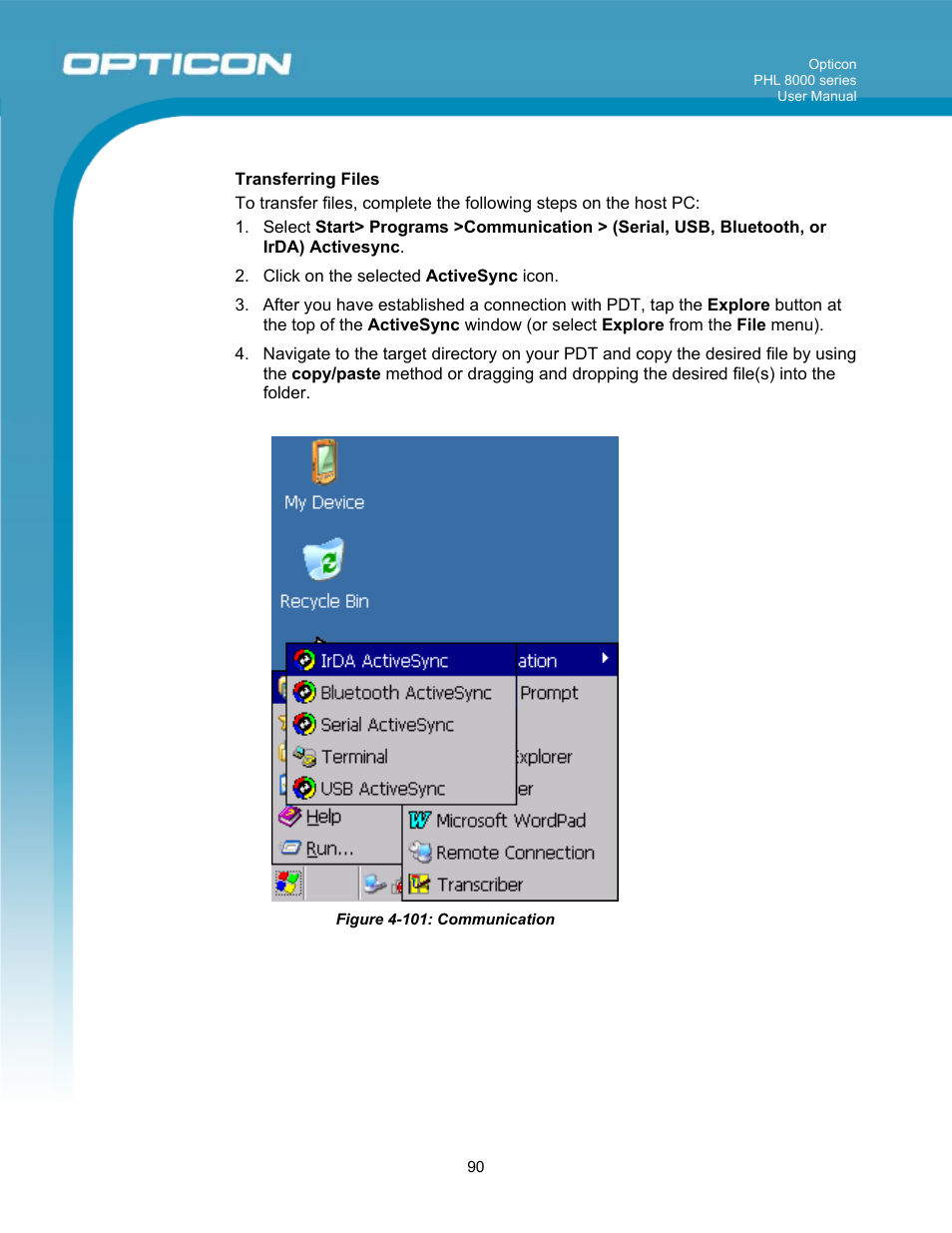 Opticon PHL 8000 User Manual | Page 90 / 113