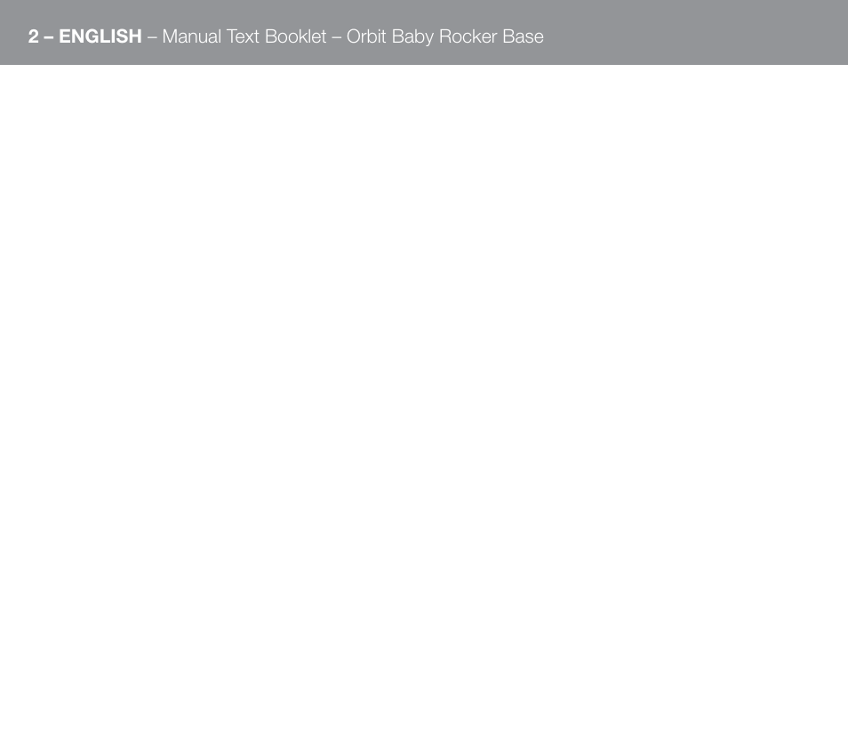 Orbit Baby G3 Rocker Base User Manual | Page 2 / 56